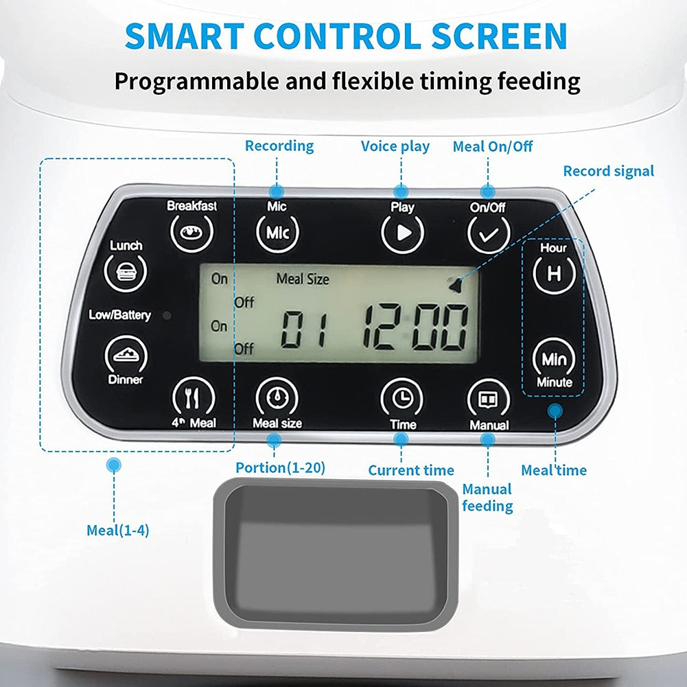 Smart Timer Pet Feeder Dispenser